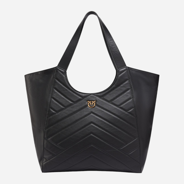 Torba shopper damska skórzana Pinko Tote Bag 104536A29Y-Z99Q Czarna (800070331922) - obraz 1