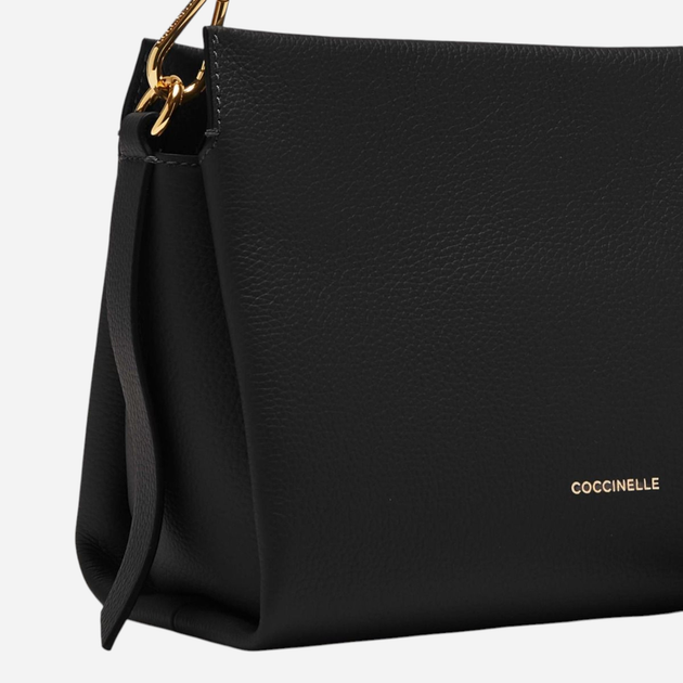 Сумка жіноча з натуральної шкіри маленька Coccinelle Boheme E1M50580101-374 Чорна (800070316329) - зображення 3