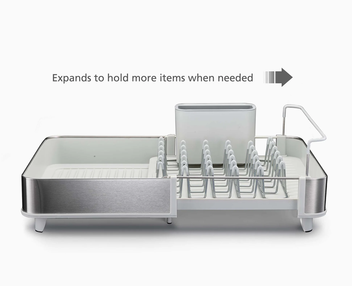 Раздвижная сушилка для посуды с носиком для слива Joseph Joseph Extend Steel Dish Rack - Light Stone 851692 - изображение 8