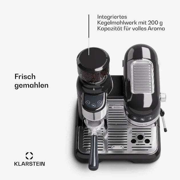 Кофемашина эспрессо-машина Klarstein Bella Café с кофемолкой черный цвет (10045450) - изображение 5