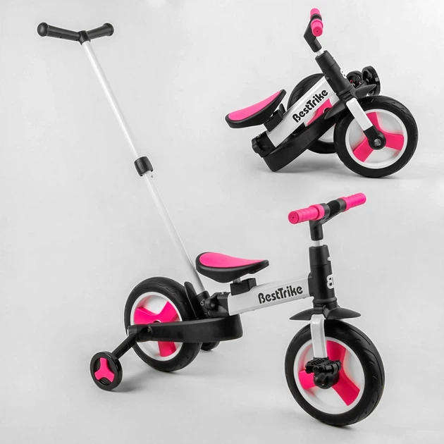 Велосипед-трансформер Best Trike 55475 (1) колеса PU 10'', родительская ручка, съемные педали - Фото 2 Велосипед-трансформер Best Trike 55475 (1) колеса PU 10'', родительская ручка, съемные педали - изображение 2