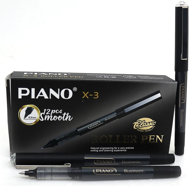Ролер капілярна ручка 0,5мм PIANO Business чорний X-3-BK - Фото 1 Ролер капілярна ручка 0,5мм PIANO Business чорний X-3-BK - изображение 1
