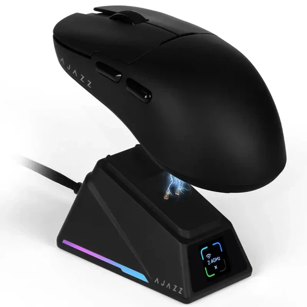Беспроводная игровая мышь Ajazz AJ159 Apex с сенсором PAW3950 Черная - изображение 3
