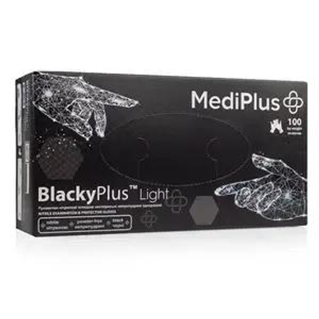 Нітрилові рукавички MediPlus BlackyPlus Light, розмір XL, чорні, 100 шт - зображення 1