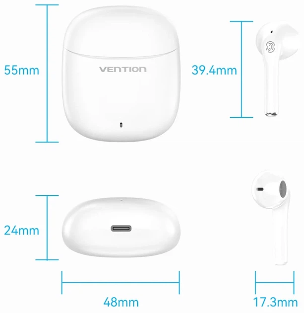 Навушники Vention Elf Earbuds E02 White (NBGW0) - зображення 8