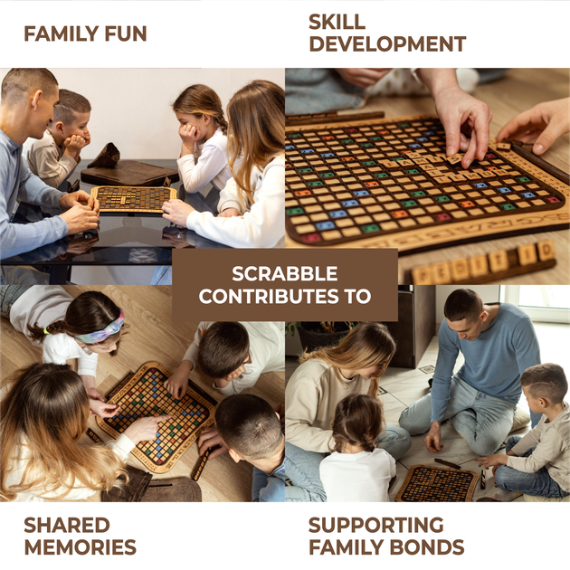 Настільна Розвиваюча Гра Scrabble Ерудит ZAMASMEL Wood 33 х 33 х 3,3см Ручна Робота - Фото 5 Настільна Розвиваюча Гра Scrabble Ерудит ZAMASMEL Wood 33 х 33 х 3,3см Ручна Робота - зображення 5