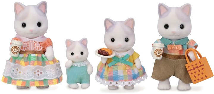 Zestaw figurek Sylvanian Families Latte Cat Family z akcesoriami 9 szt (5054131057384) (955555908770389) - Outlet - obraz 2