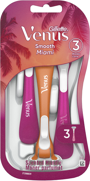 Одноразові станки для гоління (бритви) жіночі Venus Smooth Miami 3 шт (8700216756884) - зображення 2