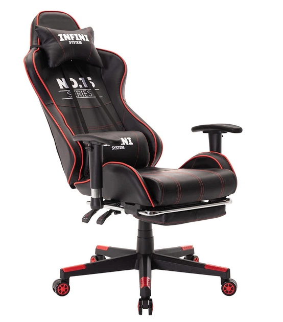Геймерське крісло Infini series No.16 Gaming Chair чорно-червоне - зображення 3