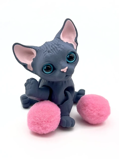 Котенок Сфинкс игрушка подвижная 3д - изображение 5