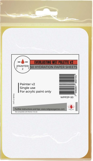 Аркуші паперу для вологої палітри RedGrass Hydration Paper Sheets for Painter v2 50 шт (7640207350145) - зображення 1