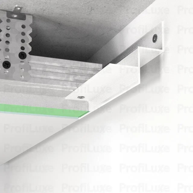 Профіль тіньового шва 20 мм для LED ProfiLuxe SVT-202W (2500 мм) Білий - зображення 1