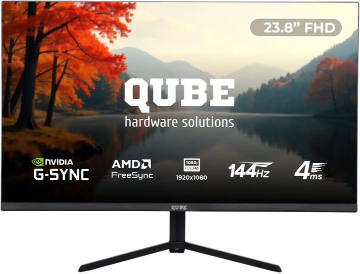 Монитор 23.8" QUBE Overlord (G24F144Plus) IPS FullHD 144Hz / Adaptive Sync / G-SYNC Compatible / FreeSync / Flicker-Free - изображение 1