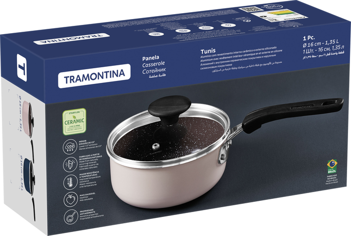 Ковш Tramontina Tunis с крышкой 1.35 л 16 см Blue (28723/116) 