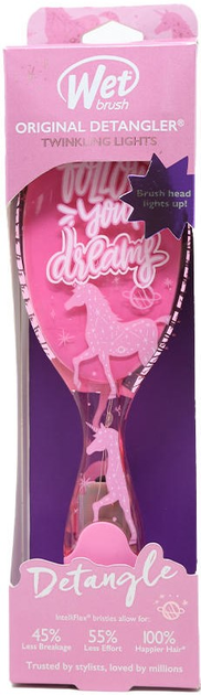 Щітка для волосся Wet Brush Twinkling Lights Pink Unicorn для розчісування (736658584769) - зображення 1