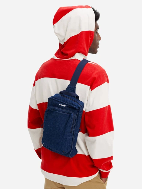 Сумка слинг через плечо мужская тканевая Levi's 413265741 Синяя (1159825071) - изображение 2