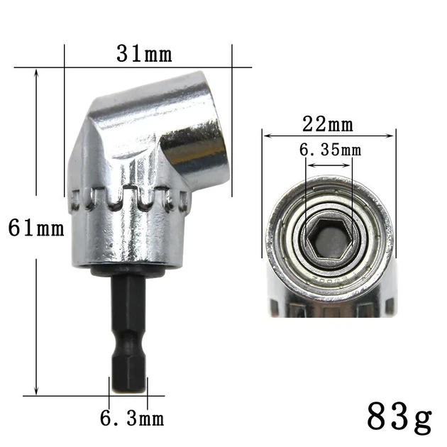 Угловой адаптер магнитный Semi Magnetic Angle Adapter 105° насадка 1/4 cтальyjq для шуруповерта/дрели - Фото 4 Угловой адаптер магнитный Semi Magnetic Angle Adapter 105° насадка 1/4 cтальyjq для шуруповерта/дрели - изображение 4