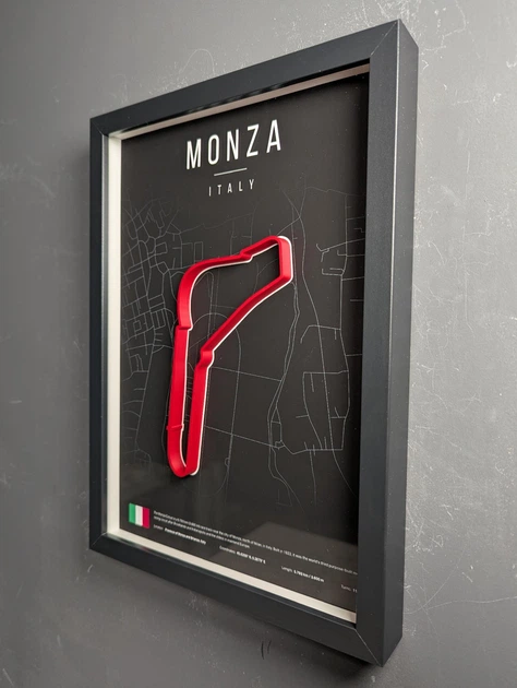 Объемная Рамка с 3D Трассой MONZA Circuit / Province of Monza and Brianza, Italy / Монза в Масштабе 1:40 000 Red Matte / Frame 32x23x3 - Фото 8 Объемная Рамка с 3D Трассой MONZA Circuit / Province of Monza and Brianza, Italy / Монза в Масштабе 1:40 000 Red Matte / Frame 32x23x3 - изображение 8