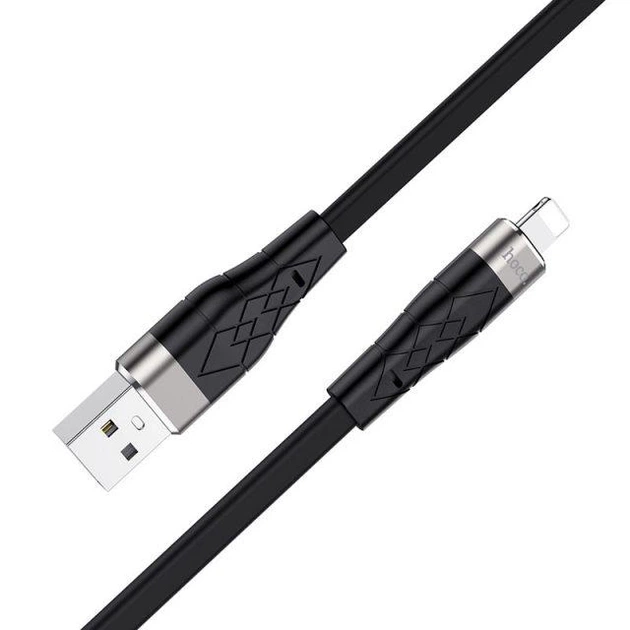 Кабель силиконовый Hoco X53 Angel USB - Lightning черный - Фото 5 Кабель силиконовый Hoco X53 Angel USB - Lightning черный - изображение 5