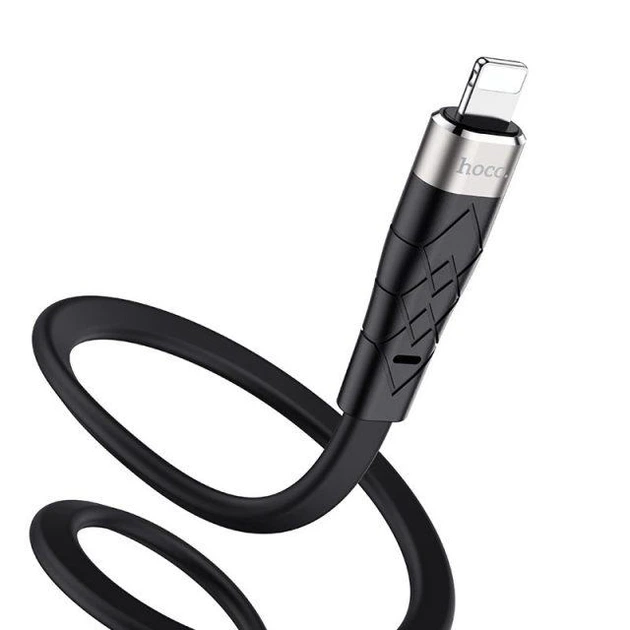 Кабель силиконовый Hoco X53 Angel USB - Lightning черный - Фото 6 Кабель силиконовый Hoco X53 Angel USB - Lightning черный - изображение 6