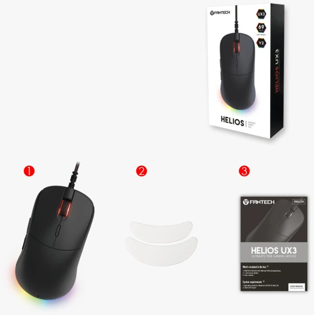 Мышь Fantech HELIOS UX3 V2 USB Black (YT34646) - изображение 3