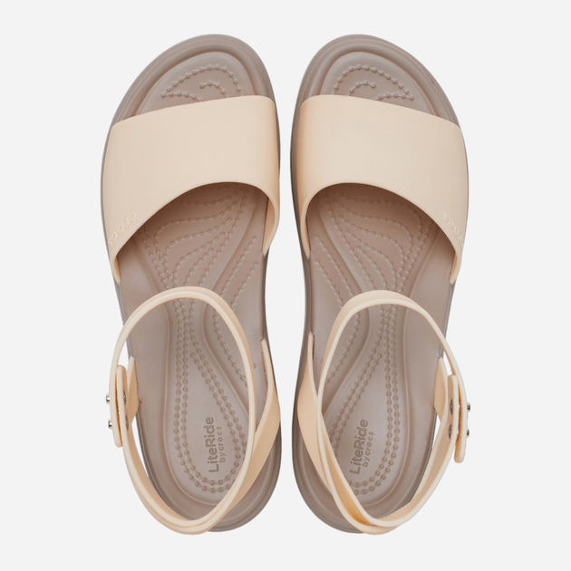 Жіночі сандаліі Crocs Brooklyn Ankle Strap Wedge 209406-2DS 37-38 (M5/W7) 23 см Бежеві (196265596478) - зображення 3