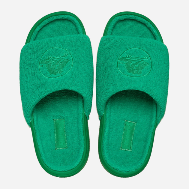 Klapki damskie eleganckie Crocs Classic Towel Slide 209962-3WH 39-40 (M7/W9) 25 cm Zielone - obraz 3
