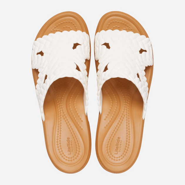 Klapki mule damskie na obcasie Crocs Brooklyn Woven Heel 209979-0WV 36-37 (M4/W6) 22 cm Mlecznie - obraz 3
