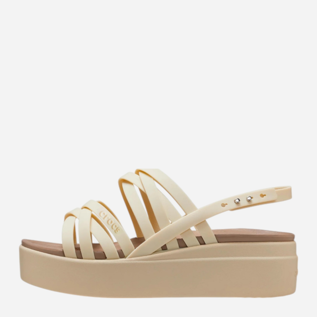Жіночі сандалії Crocs Brooklyn Strappy Low 206751-2Y2 41-42 (M8/W10) 26 см Бежеві (196265212880) - зображення 3