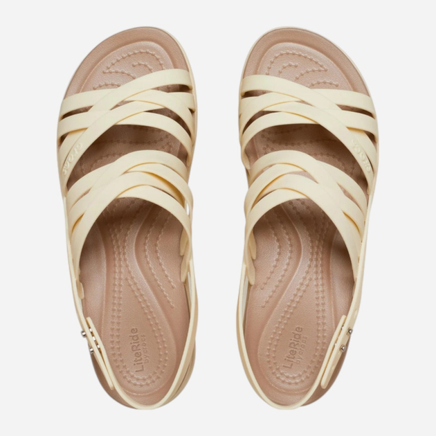 Жіночі сандалії Crocs Brooklyn Strappy Low 206751-2Y2 39-40 (M7/W9) 25 см Бежеві (196265212958) - зображення 4
