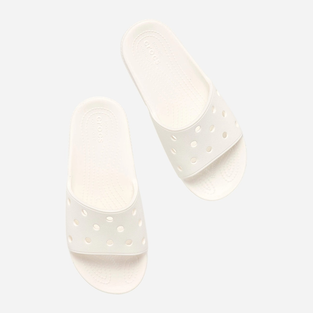 Klapki damskie basenowe Crocs Classic Slide 206121-100 37-38 (M5/W7) 23 cm Białe - obraz 3