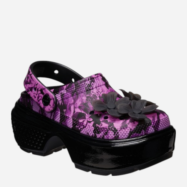 Жіночі крокси Crocs Stomp Hyper Floral High Shine Clog 209687-0C4 37-38 (M5/W7) 23 см Чорні (196265584253) - зображення 4