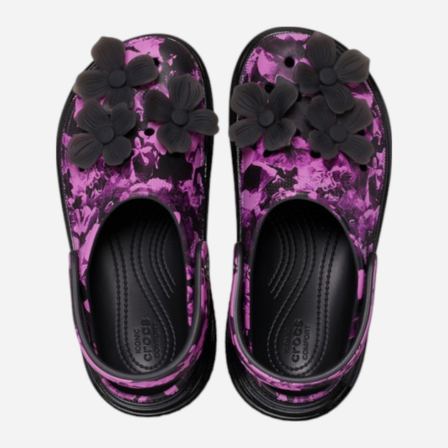Жіночі крокси Crocs Stomp Hyper Floral High Shine Clog 209687-0C4 38-39 (M6/W8) 24 см Чорні (196265584260) - зображення 5