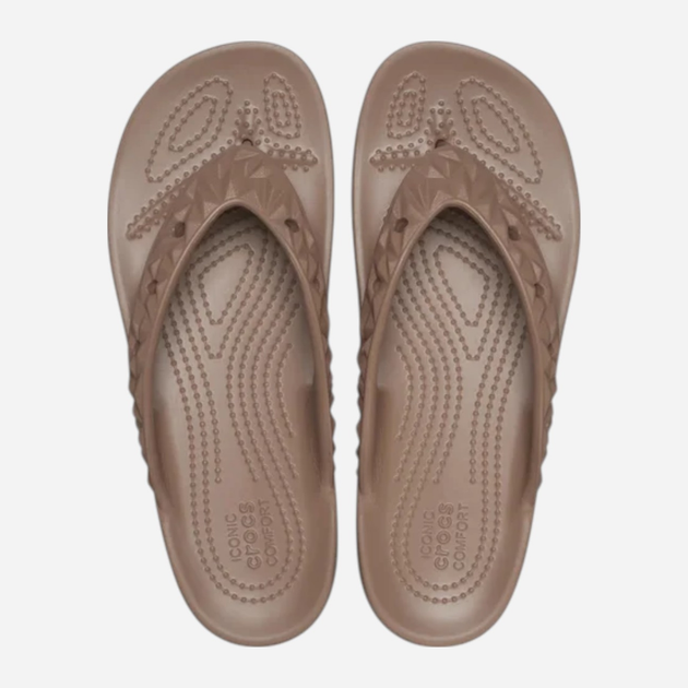 Жіночі в'єтнамки для пляжу Crocs Classic Platform Geometric Flip 209565-2Q9 42-43 (M9/W11) 27 см Світло-коричневі (196265553310) - зображення 5