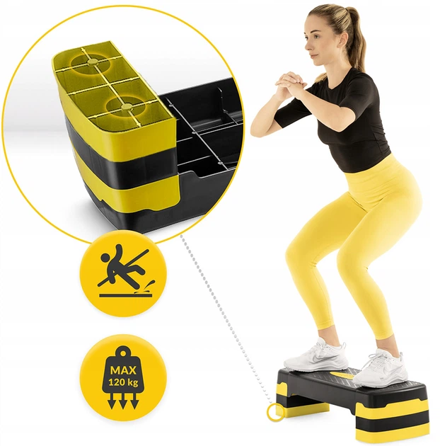 Степ-платформа 3-ступінчаста 4FIZJO 69 х 28 х 10-15-20 см Black/Yellow (P-5907739311436) - Фото 4 Степ-платформа 3-ступінчаста 4FIZJO 69 х 28 х 10-15-20 см Black/Yellow (P-5907739311436) - зображення 4
