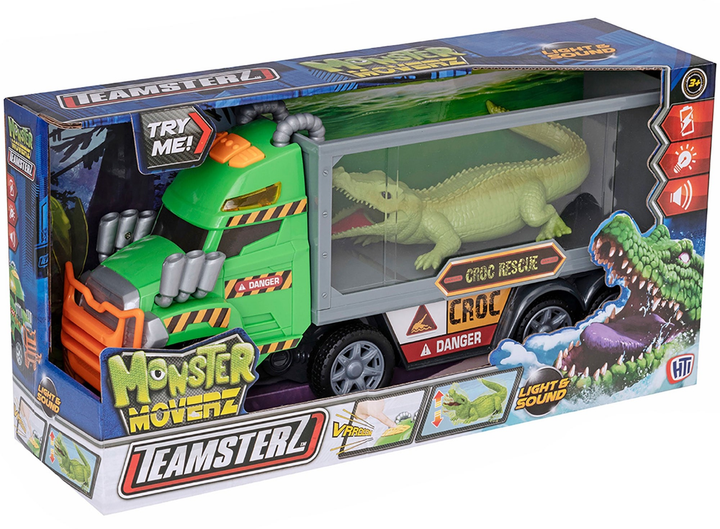 Zestaw Teamsterz Monster przewóz krokodyla Truck + Figurka krokodyla (5050841728514) - obraz 1