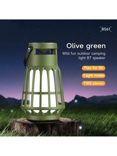 Фонарь, портативная колонка HOCO BS61 Wild fun, BT5.3, USB, 10W, 3600mAh, 8h, Olive Green - изображение 3
