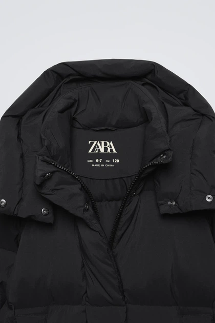 Зимняя куртка для девочки Zara 164 размер черная 0562773800 - изображение 3