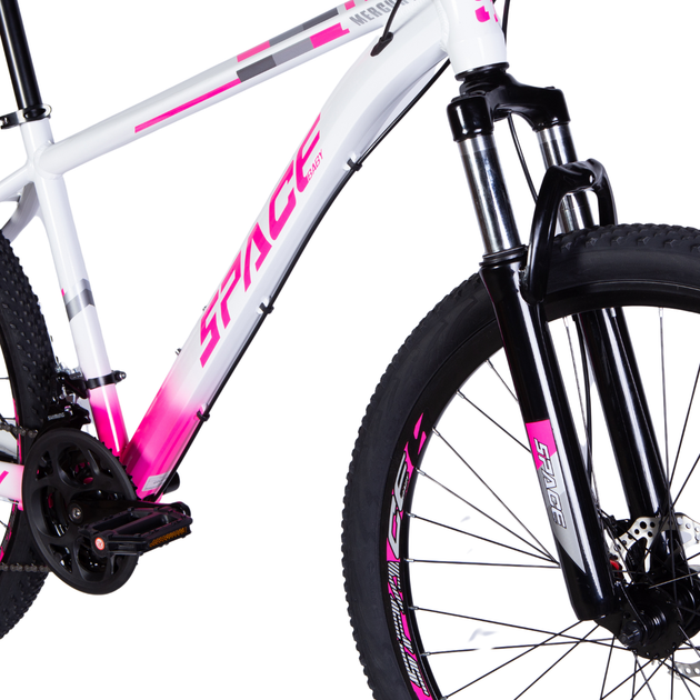Велосипед AL 27.5" SPACE MERCURY DD FR рама-17" бело-розовый 2025 - Фото 4 Велосипед AL 27.5" SPACE MERCURY DD FR рама-17" бело-розовый 2025 - изображение 4