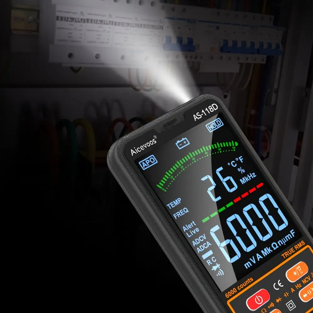 Цифровой мультиметр Aicevoos AS-118D для измерения напряжения тока температуры с автоопределением диапазона - Фото 4 Цифровой мультиметр Aicevoos AS-118D для измерения напряжения тока температуры с автоопределением диапазона - изображение 4