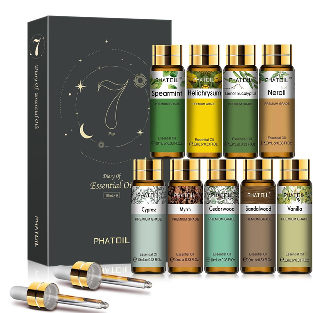 Эфирные масла набор PHATOIL натуральные премиум 9 шт для увлажнителя ...