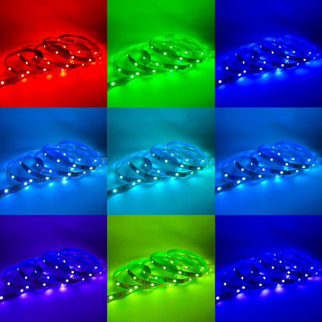 Светодиодная RGB SMD5050 лента 30 светодиодов на метр, 5 вольт, 5V, 30 LED/м, IP20 - изображение 5