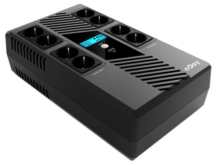 Ибп на 8 розеток NJOY Token 800 (UPCSBLS680TTOAZ01B) с дисплеем и USB - изображение 3