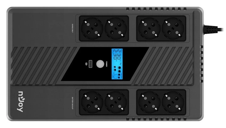 Ибп на 8 розеток NJOY Token 800 (UPCSBLS680TTOAZ01B) с дисплеем и USB - изображение 5