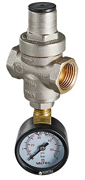 Редуктор давления VALTEC поршневой с манометром от 0,5 до 5,5 бар 1/2 ...