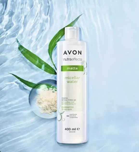 Матуюча міцелярна вода Avon Nutra Effects 400 мл - Фото 1 Матуюча міцелярна вода Avon Nutra Effects 400 мл - зображення 1