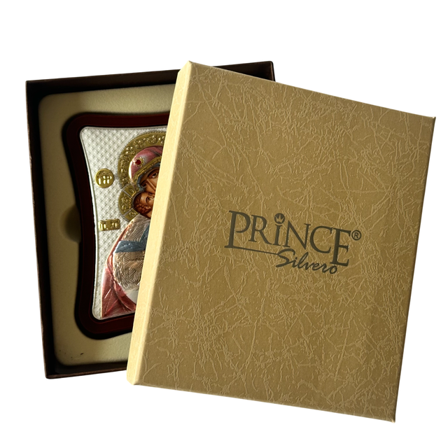 Греческая серебряная икона Prince Silvero Божья Матерь Владимирская MA/E1410/3Х-С 8.5Х10 см - изображение 3