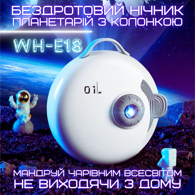 Беспроводной проектор ночник планетарий настольный на аккумуляторе 32 слайда Combuy (2000003543601) - Фото 2 Беспроводной проектор ночник планетарий настольный на аккумуляторе 32 слайда Combuy (2000003543601) - изображение 2
