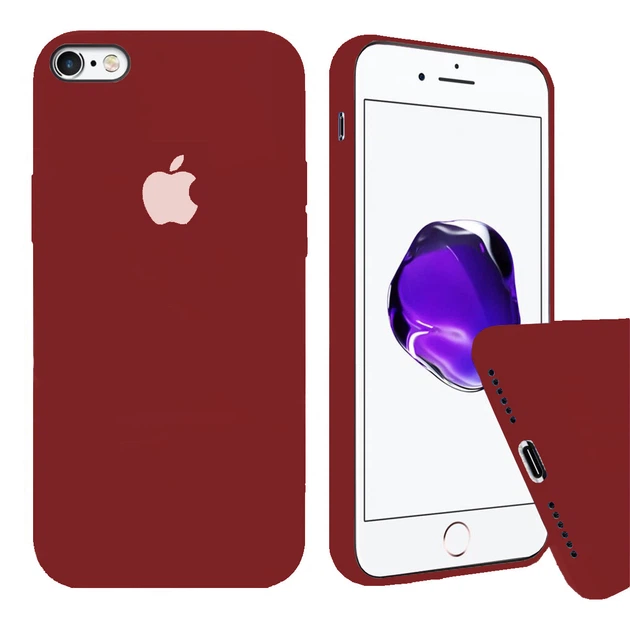Чехол Silicone FULL case для IPhone 6 Plus/6s Plus Product red темно красный - Фото 1 Чехол Silicone FULL case для IPhone 6 Plus/6s Plus Product red темно красный - изображение 1