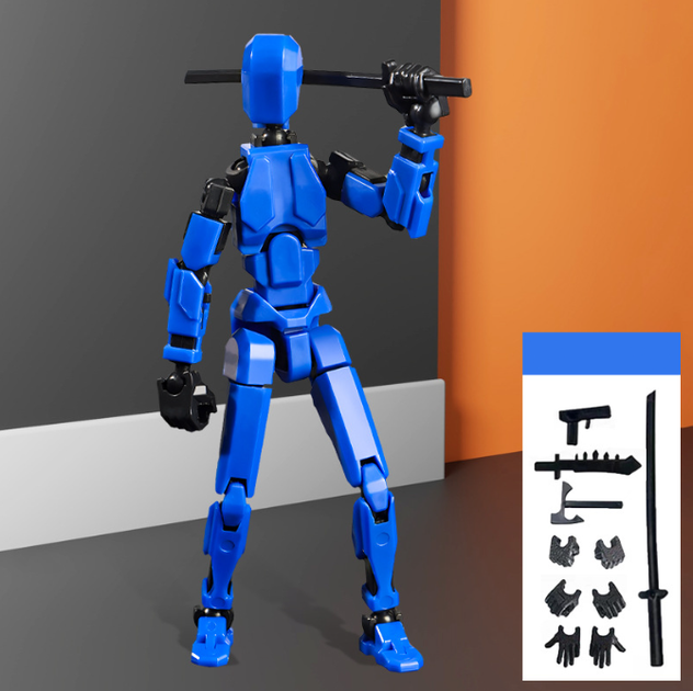Пара роботов конструктор многосуставный подвижный робот-манекен 3D Dummy 13 синий и жёлтый 2 штуки (II) 33938 - Фото 4 Пара роботов конструктор многосуставный подвижный робот-манекен 3D Dummy 13 синий и жёлтый 2 штуки (II) 33938 - изображение 4